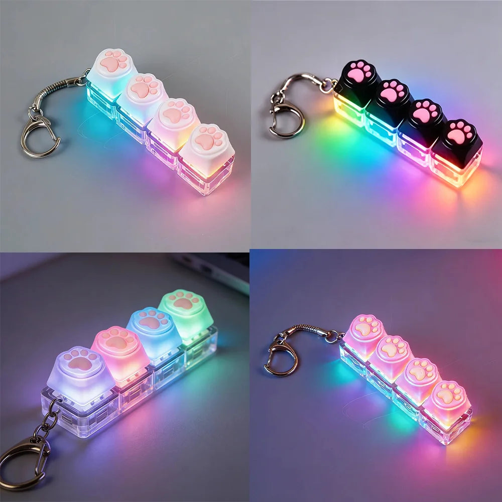 The Crystal Clicker ✨ LED Keyboard Keychain Fidget Toy