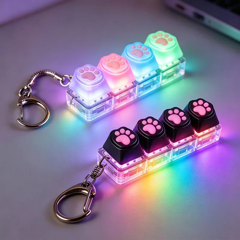The Crystal Clicker ✨ LED Keyboard Keychain Fidget Toy