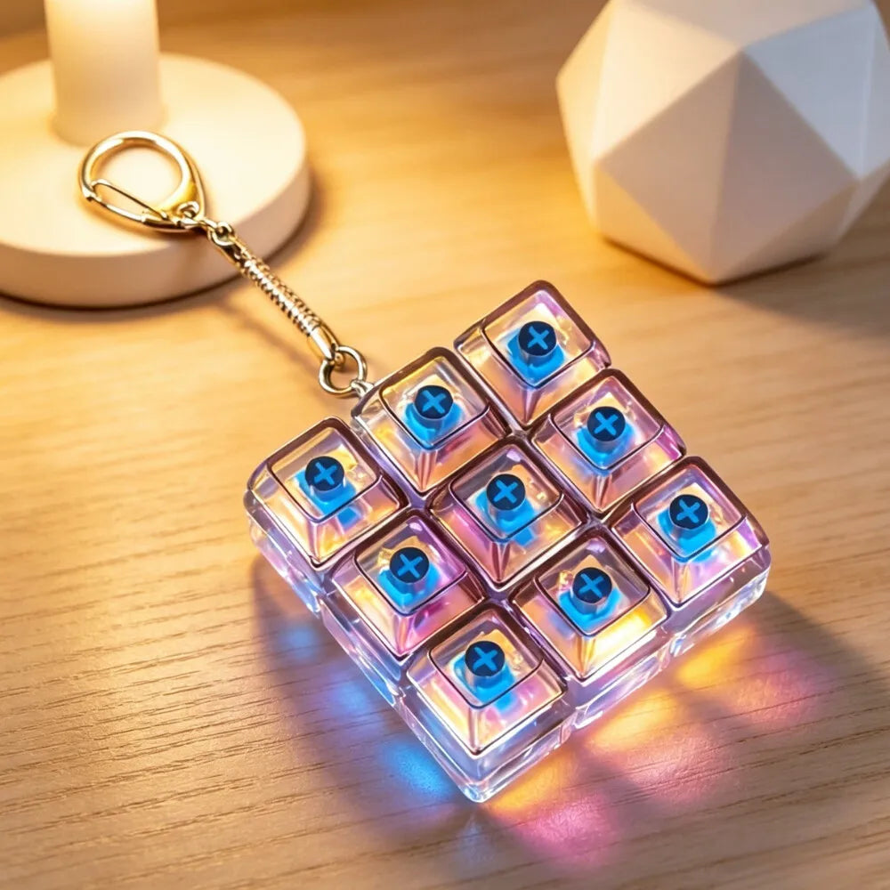 The Crystal Clicker ✨ LED Keyboard Keychain Fidget Toy