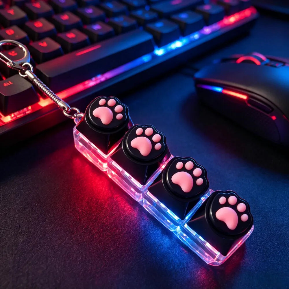 The Crystal Clicker ✨ LED Keyboard Keychain Fidget Toy