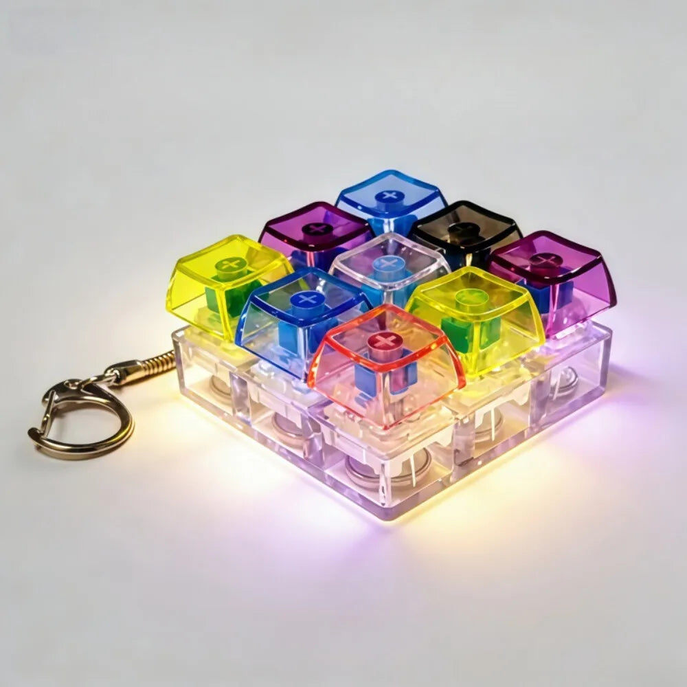 The Crystal Clicker ✨ LED Keyboard Keychain Fidget Toy