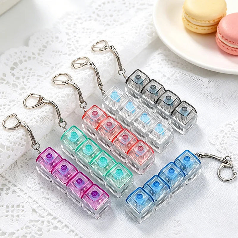 The Crystal Clicker ✨ LED Keyboard Keychain Fidget Toy