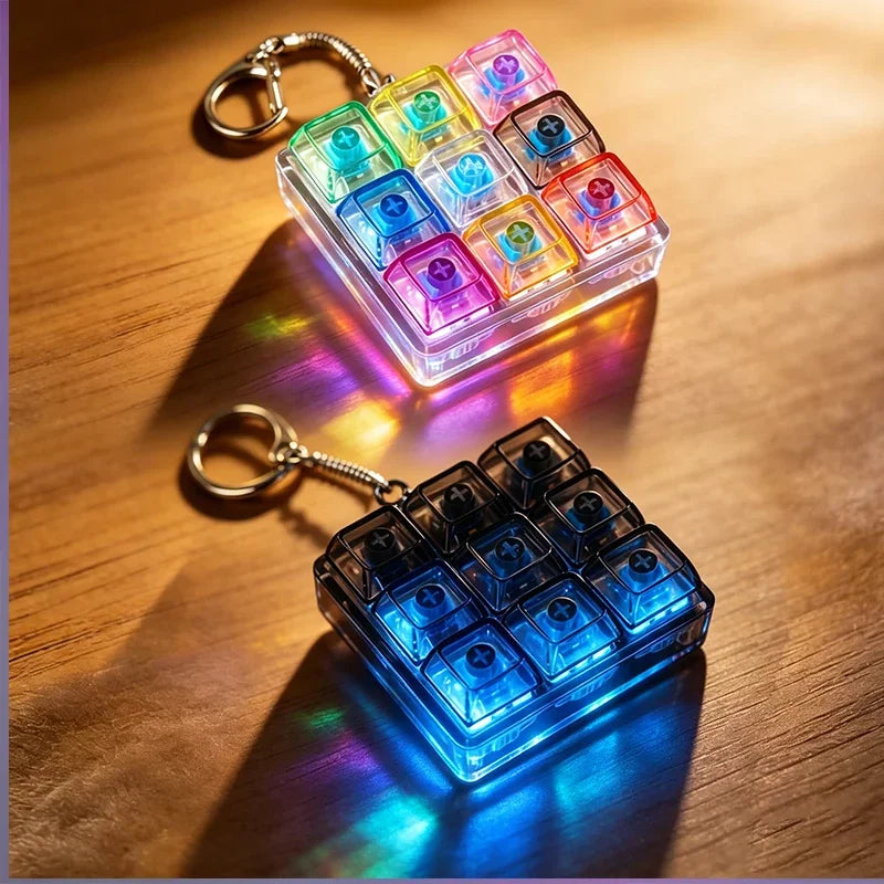 The Crystal Clicker ✨ LED Keyboard Keychain Fidget Toy