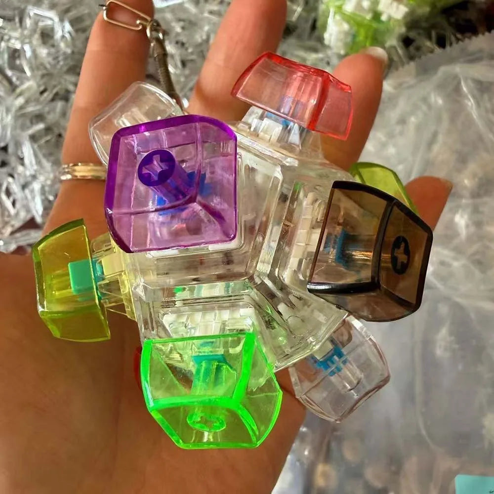 The Crystal Clicker ✨ LED Keyboard Keychain Fidget Toy